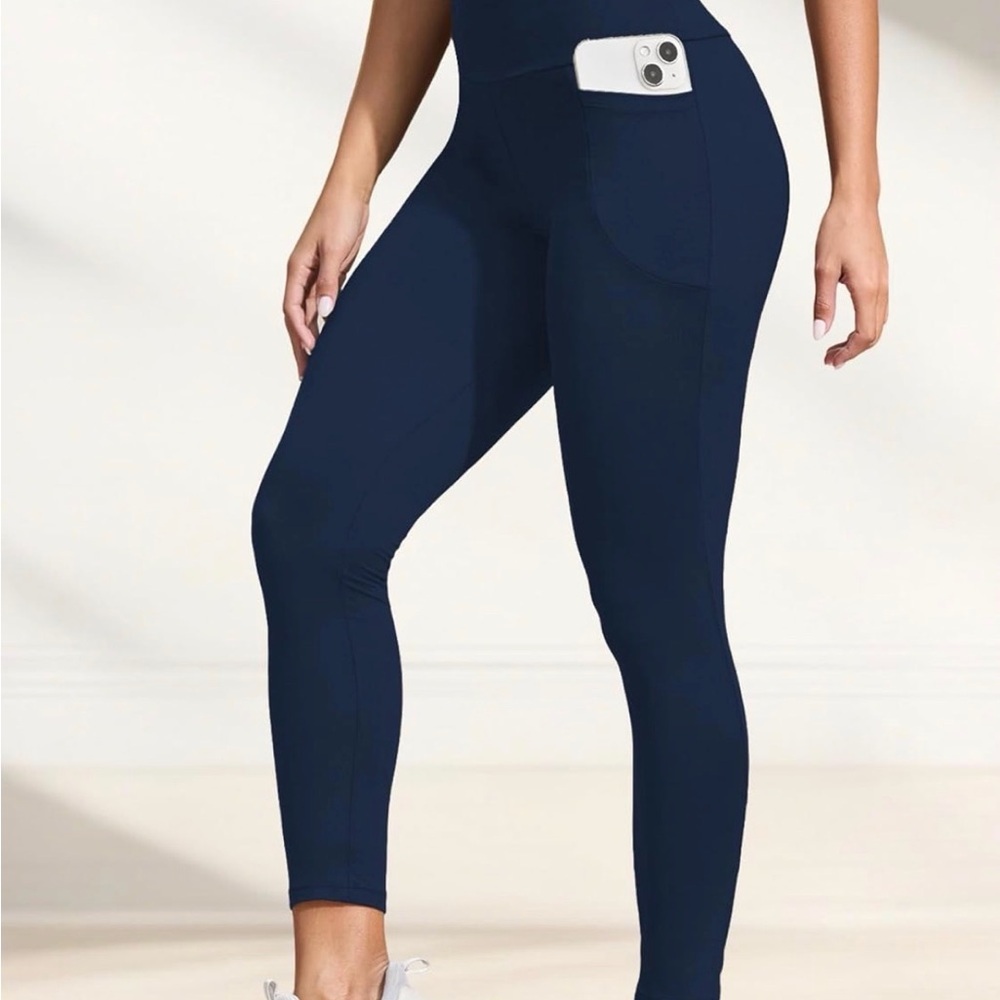 Women's Navy High-Waisted Leggings Size Large
